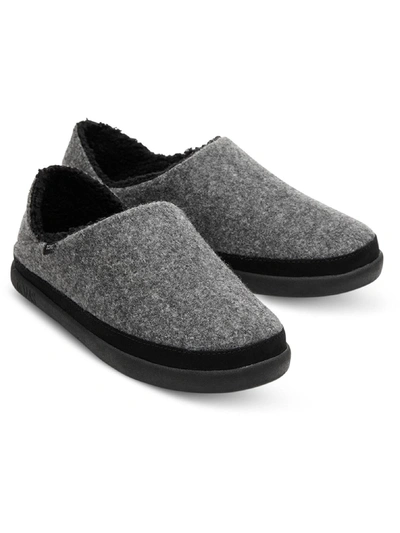 Shop Toms Ezra Womens Faux Shearling Slip-on Slide Slippers In Grey