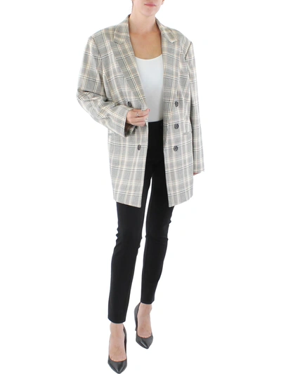 Shop Bar Iii Plus Womens Plaid Suit Separate Open Front In Multi
