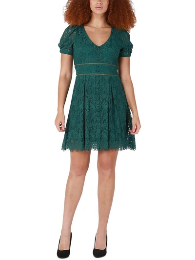 Shop Dex Womens Lace Knee Cocktail And Party Dress In Green