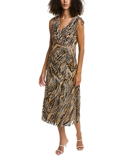 Shop Anne Klein Burnout Dress In Brown