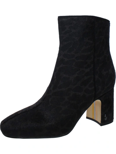 Shop Sam Edelman Fawn 2 Womens Calf Hair Leopard Print Ankle Boots In Multi