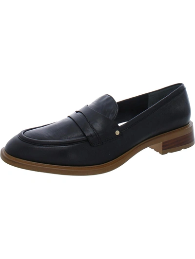 Franco Sarto Edith 2 Womens Leather Slip On Loafers In Black
