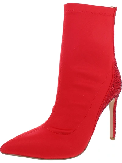 Shop Jewel Badgley Mischka Joss Womens Satin Pointed Toe Ankle Boots In Multi