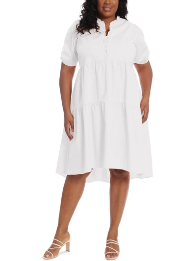 Shop London Times Plus Womens Hi Low Long Maxi Dress In White