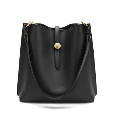 Shop Tiffany & Fred Paris Tiffany & Fred Smooth Leather Shoulder Bag In Black