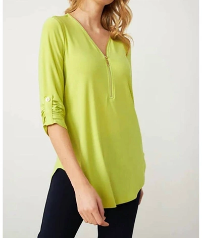 Shop Joseph Ribkoff Ruched Sleeve Detail Tunic In Lime Green