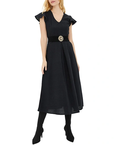 Shop Arefeeva Arefeva Cap Sleeve Midi Dress In Black