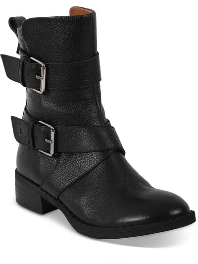 Shop Gentle Souls By Kenneth Cole Best Double Buckle Womens Leather N Combat & Lace-up Boots In Black