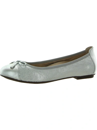 Shop Vionic Minna Womens Leather Ballet Flats In Silver
