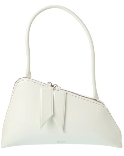 Shop Attico Sunrise Leather Shoulder Bag In White
