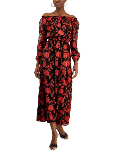 Shop Inc Womens Floral Long Maxi Dress In Red