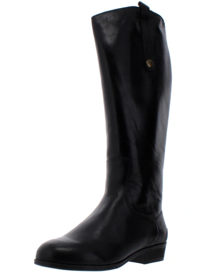 Array Derby Womens Leather Knee-high Riding Boots In Black