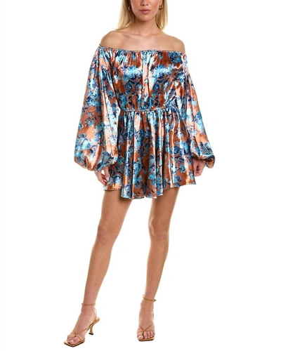 Shop Caroline Constas Charli Dress In Rust Summer Flora In Multi