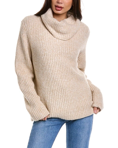 Shop Theory Cowl Neck Sweater In Beige