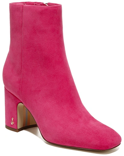 Shop Sam Edelman Fawn Leather Bootie In Pink