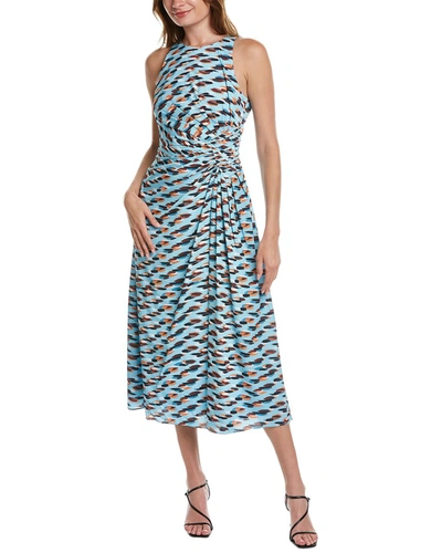 Shop Badgley Mischka Printed Midi Dress In Multi