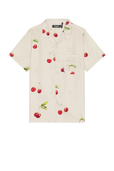 Shop Wao The Camp Shirt In Off White & Red