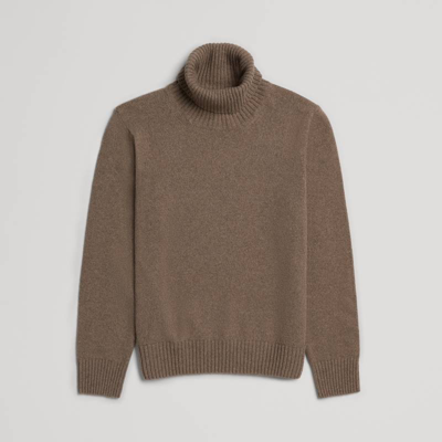 Shop Asket The Cashmere Roll Neck Brown