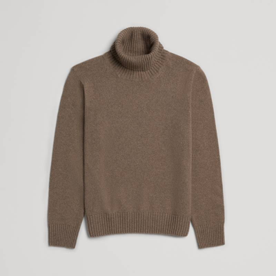 Asket The Cashmere Roll Neck Brown In Brown
