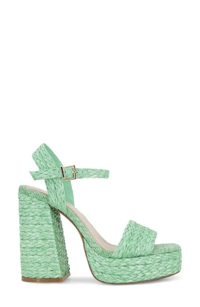 Kenneth Cole New York Dolly Platform Sandal In Mint Raffia