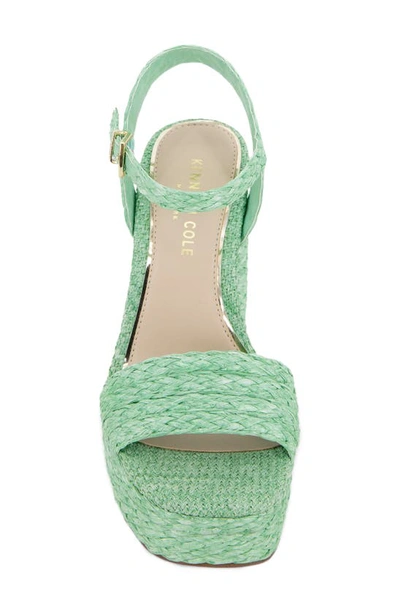 Kenneth Cole New York Dolly Platform Sandal In Mint Raffia