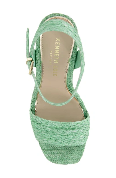Kenneth Cole New York Dolly Platform Sandal In Mint Raffia