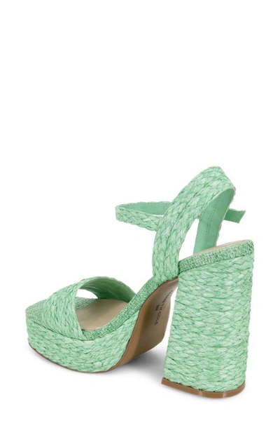 Kenneth Cole New York Dolly Platform Sandal In Mint Raffia