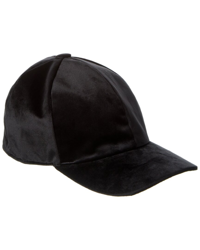 Shop Surell Accessories Velvet Baseball Cap In Black