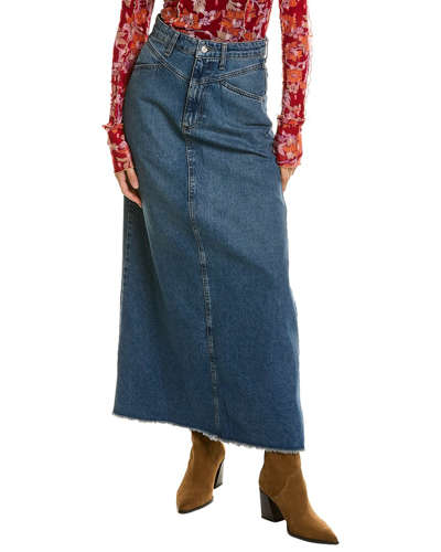 Shop Free People Come As You Are Denim Maxi Skirt In Blue