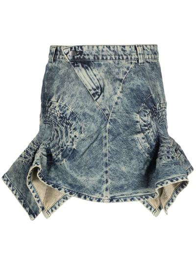 Shop Masha Popova Blue Drift Denim Mini Skirt