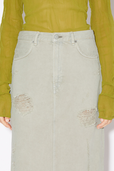Shop Acne Studios Acne Studio Women Distressed Skirt In Beige/grey
