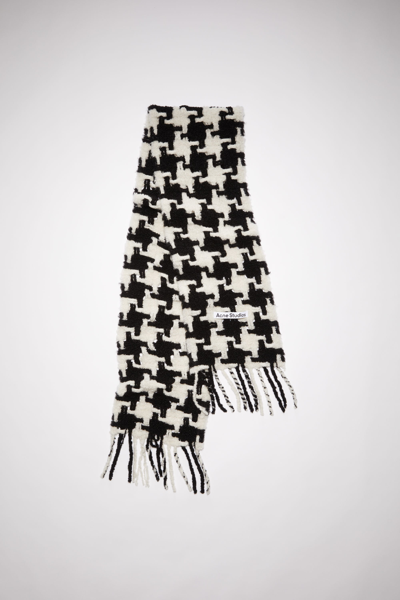 Shop Acne Studios Houndstooth Scarf In White/black