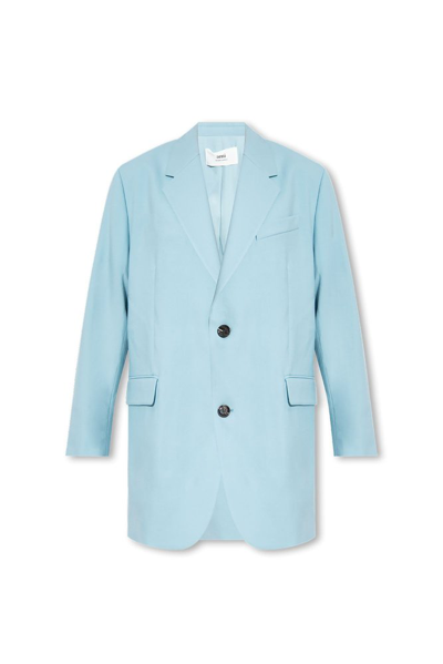 Shop Ami Alexandre Mattiussi Ami Paris Single Breasted Tailored Jacket In Blue