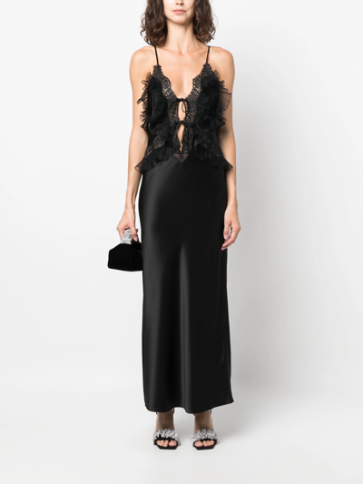 Shop Alexander Wang Women Lace Combo Midi Dress In 001 Black