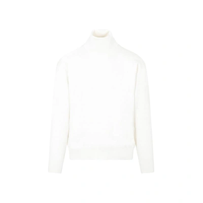 Shop Bally Turtleneck Sweater In White