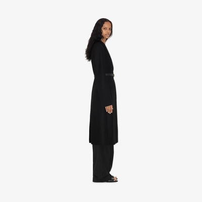 Shop Burberry Women Belted Wool Coat In Black