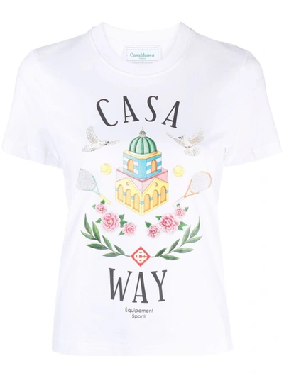 Shop Casablanca Home Way Printed Fitted T-shirt Clothing In White