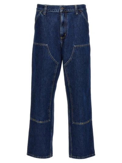 Shop Carhartt Wip 'double Knee' Jeans In Blue