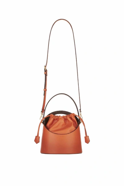 Shop Etro Saturno Bucket Bag In Orange