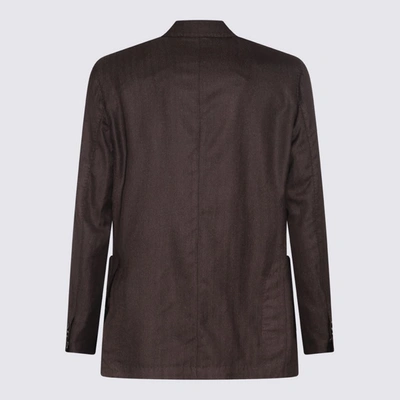 Shop Lardini Brown Cashmere And Wool Blend Two Pieces Suit