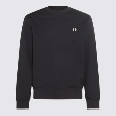Shop Fred Perry Navy Blue Cotton Blens Sweatshirt