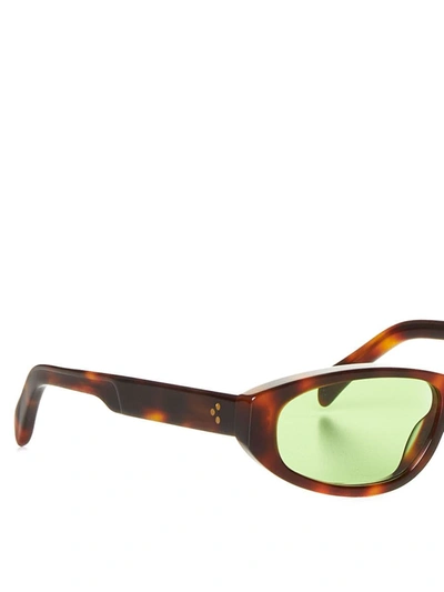 Shop G.o.d . Sunglasses In Turtle W Green Lens