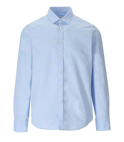 Shop Gmf 965 Cotton Pique Light Blue Shirt