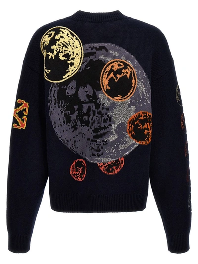 Shop Off-white 'cristy Moon Phase' Cardigan In Blue