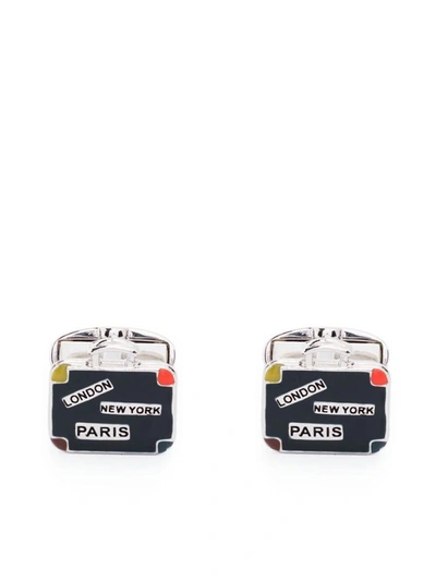 Shop Paul Smith Luggage-shaped Cufflinks In Navy