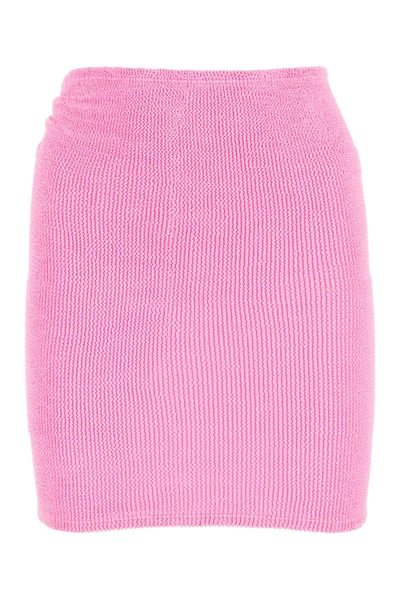 Hunza G Crinkled-effect Mini Skirt In Pink