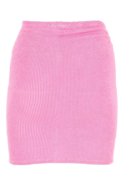 Hunza G Crinkled-effect Mini Skirt In Pink