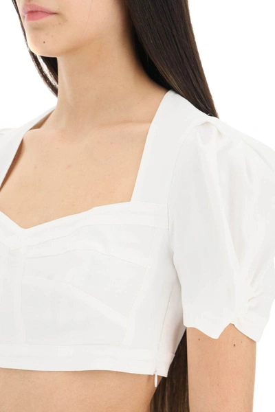 Shop Isabel Marant 'fania' Hemp Blend Crop Top In White