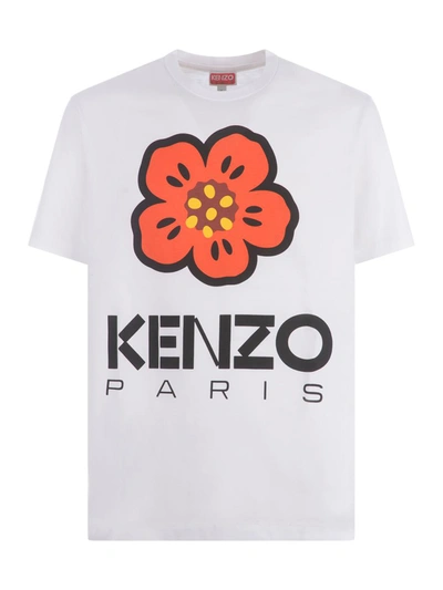 Shop Kenzo T-shirt  "flower" In White