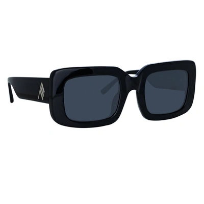 Attico The  X Linda Farrow Jorja Rectangular Frame Sunglasses In Black